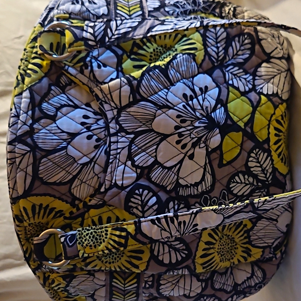 Vera Bradley Emily Satchel Purse Handbag Citron Quilted Yellow Floral Retired